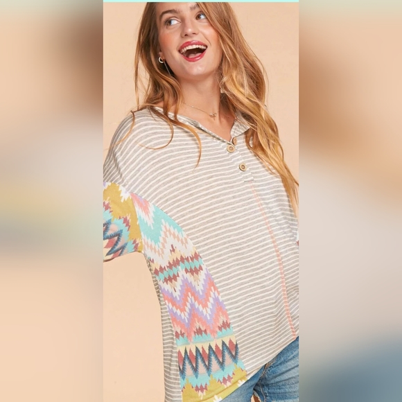 Plus Women's Thermal Button Top - Picture 3 of 4